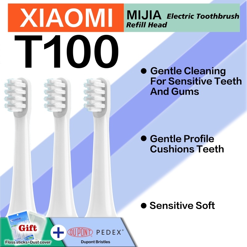 8 ชิ้นหัวแปรงสีฟันสําหรับ Xiaomi Mijia T100 เปลี่ยนหัวแปรง Xiao mi Mijia T100 MES603 หัวเติม