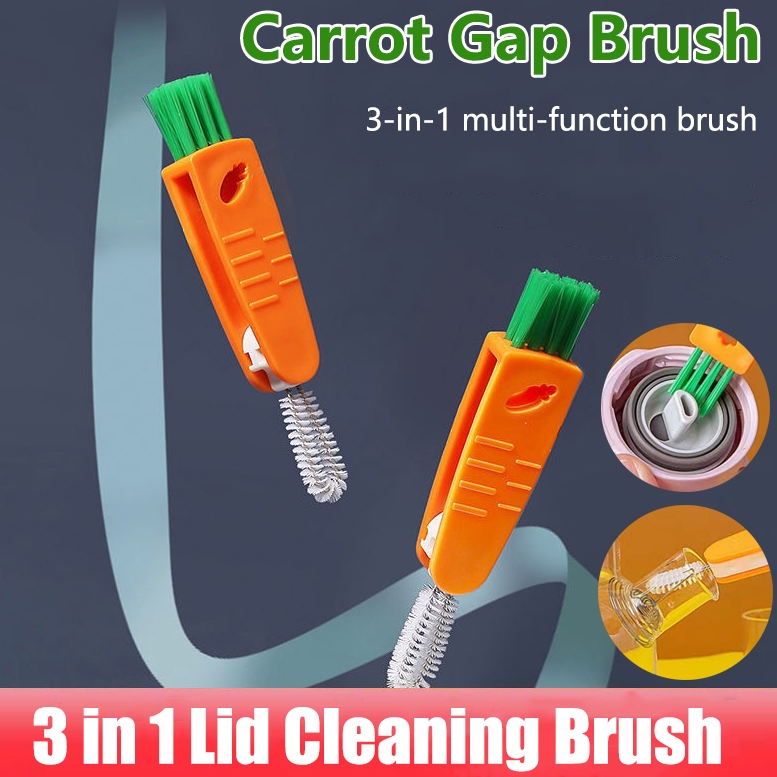 3 in 1 แปรงทําความสะอาดขวดนม รูปแครอท ขนาดเล็ก แบบพกพา 4 ชิ้น ต่อชุด – โปรปัง