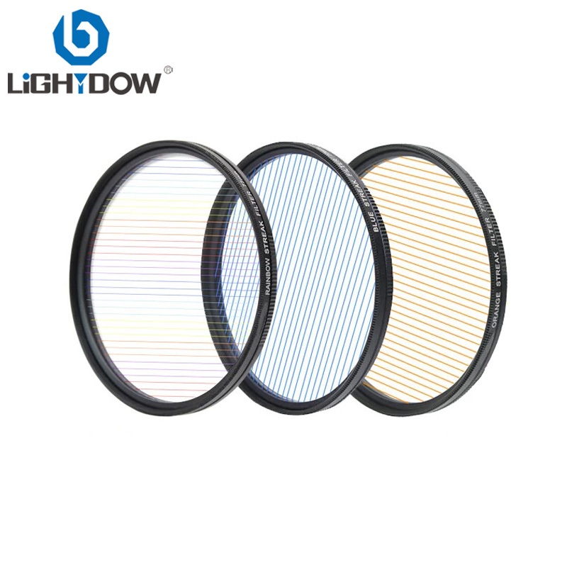 Lightdow Blue/Gold/Rainbow Streak เลนส ์ กรองสําหรับกล ้ องเลนส ์ 49/52/55/58/62/67/72/7777mm