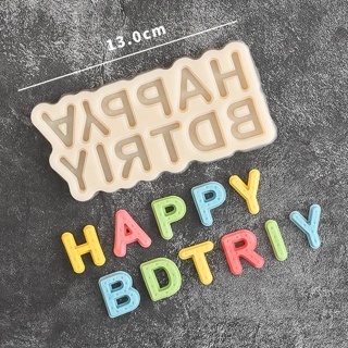 【พร้อมส่ง】แม่พิมพ์ซิลิโคนเรซิ่น ลาย Happy Birthday สําหรับทําเค้ก ช็อคโกแลต ขนมหวาน เบเกอรี่ DIY