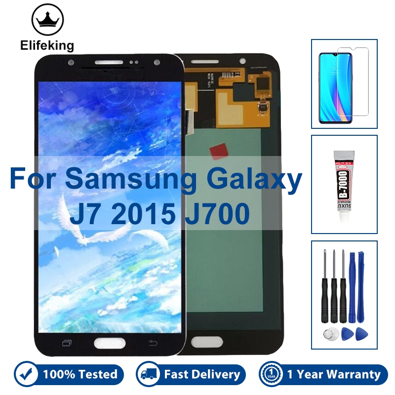 หน้าจอสัมผัส LCD 5.5 นิ้ว แบบเปลี่ยน สําหรับ Samsung Galaxy J7 2015 J700 SM-J700F J700M J700H
