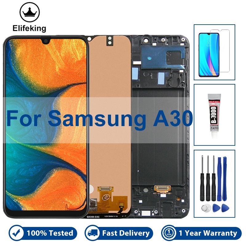 6.4 "หน้าจอ LCD สําหรับ Samsung Galaxy A30 A305 SM-A305F A305G จอแสดงผล Touch Panel Digitizer Assemb