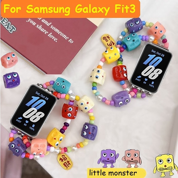 Little Monster Colorful Dopamine สาย samsung fit3 สายนาฬิกาข้อมือ Samsung fit3 สาย ลายมอนสเตอร์น้อย samsung galaxy fit 3 สาย สีสันสดใส แบบเปลี่ยน สําหรับ สาย samsung galaxy fit 3 Strap
