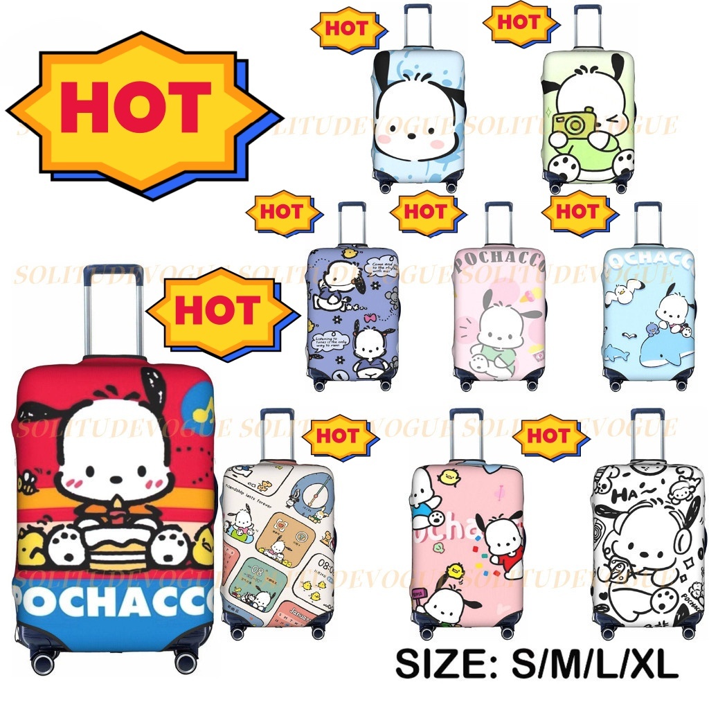 Sanrio Pochacco ฝาครอบกระเป ๋ าเดินทางหนา Protector กระเป ๋ าเดินทางยืดหยุ ่ นสูง Spandex ฝาครอบป ้ องกัน