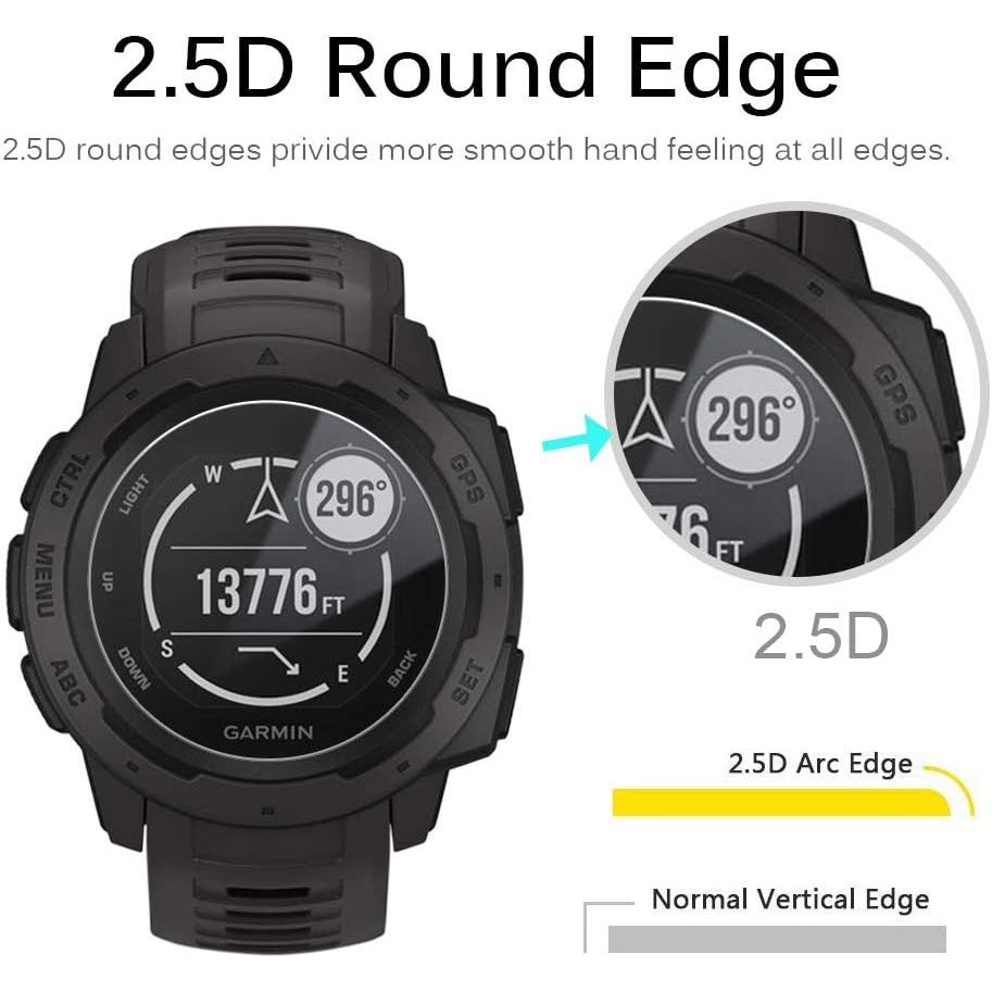 2.5d กระจกนิรภัยป้องกันหน้าจอ Anti-Scratch ฟิล์มป้องกันสําหรับ Garmin Instinct 2 2S 2X 3 45 มม. 50 มม.