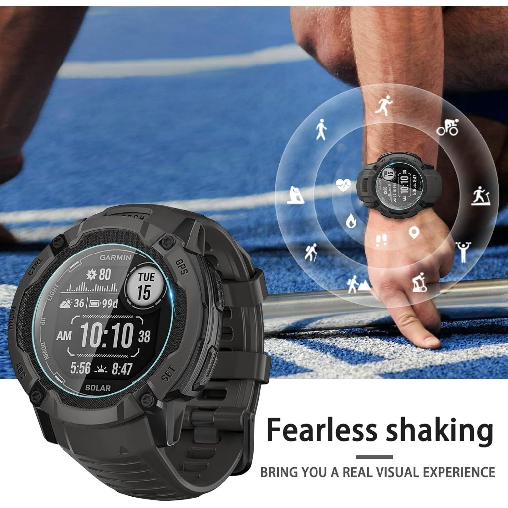 2.5d กระจกนิรภัยป้องกันหน้าจอ Anti-Scratch ฟิล์มป้องกันสําหรับ Garmin Instinct 2 2S 2X 3 45 มม. 50 มม.