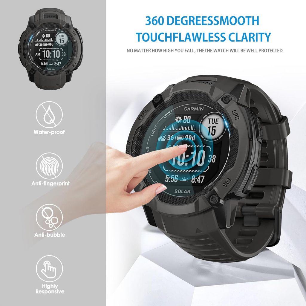 2.5d กระจกนิรภัยป้องกันหน้าจอ Anti-Scratch ฟิล์มป้องกันสําหรับ Garmin Instinct 2 2S 2X 3 45 มม. 50 มม.