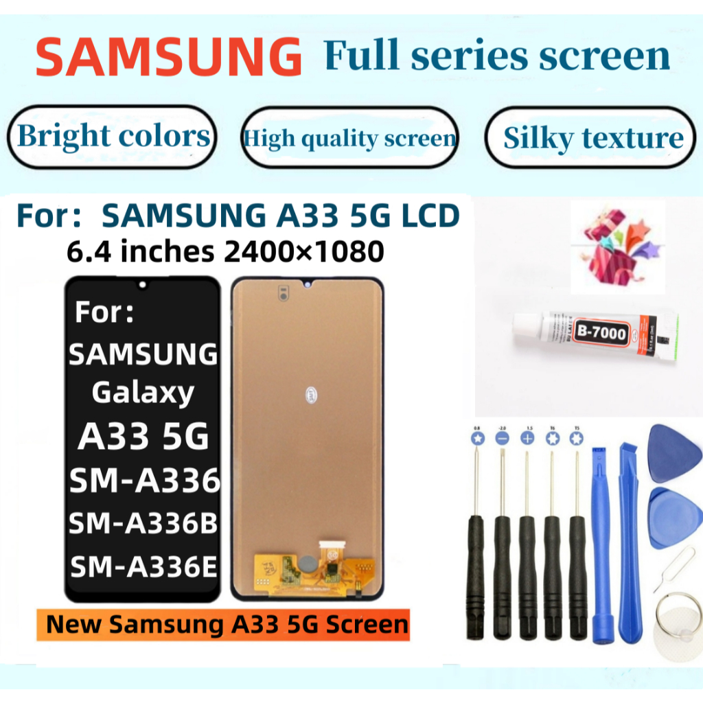 ใหม่ หน้าจอสัมผัส สําหรับ SAMSUNG A33 5G LCD Galaxy A33 A336B A336E