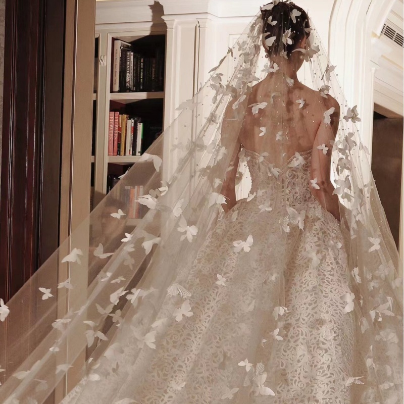 เจ ้ าสาว Veil Bow Pearl อุปกรณ ์ จัดงานแต ่ งงานของผู ้ หญิงไม ่ มีหวี