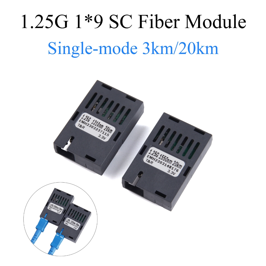1 คู่ 1.25G 1*9 Fiber Optical Module 1000M Gigabit SC UPC APC Single Mode 1310nm/1550nm ไฟเบอร์ส่งแล