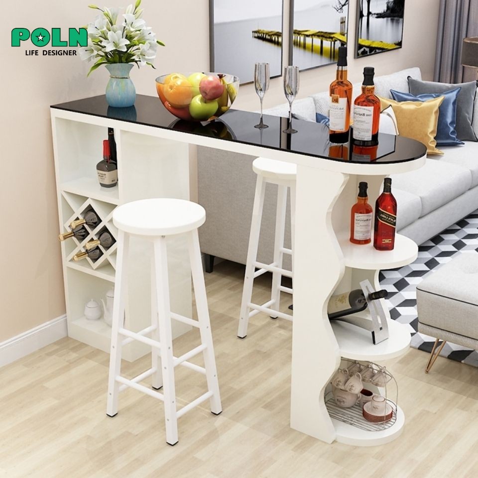 พร้อมส่ง โต๊ะบาร์ พร้อมเก้าอี้2ตัว ชุดโต๊ะบาร์เก้าอี้ แถมเดสก์ท็อปกระจกนิรภัย ตกแต่งร้าน/บ้าน สไตล์ลอฟท์ โต๊ะบาร์