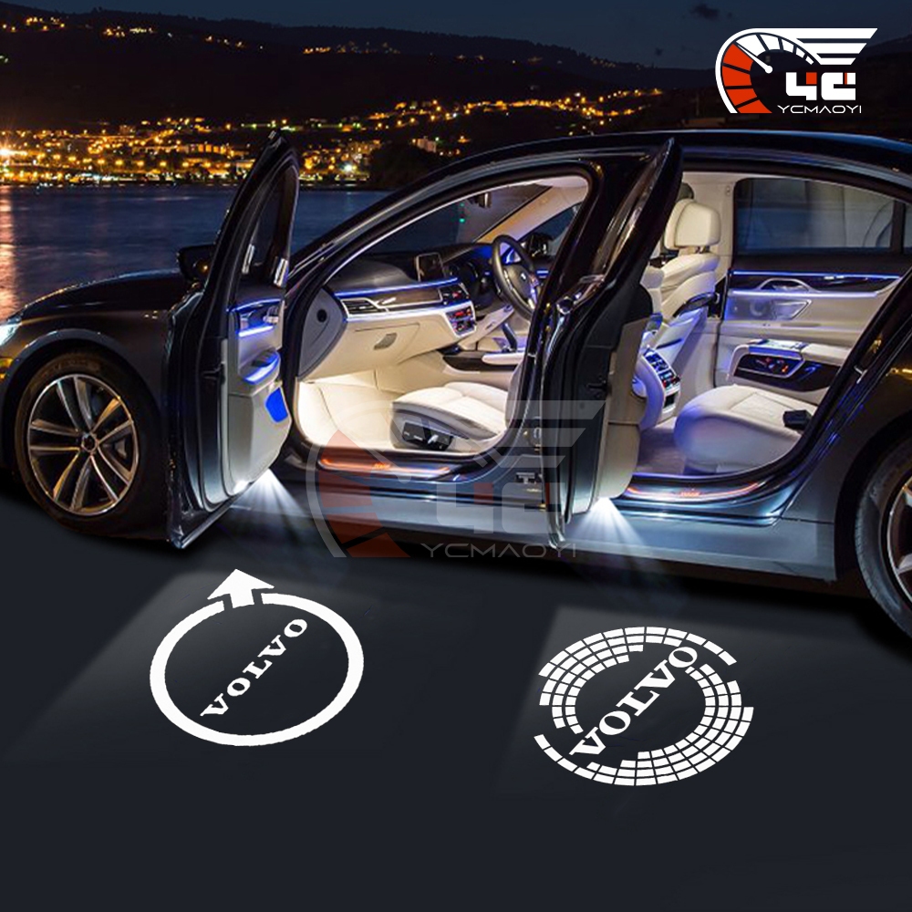 2/4 ชิ้น Led รถประตูโลโก้โปรเจคเตอร์ยินดีต้อนรับโคมไฟ Ambient ไฟสําหรับ VOLVO V90 V60 S90 S60 S80 XC40 XC60 XC70 XC90 S80 V40 V60 อุปกรณ์เสริม