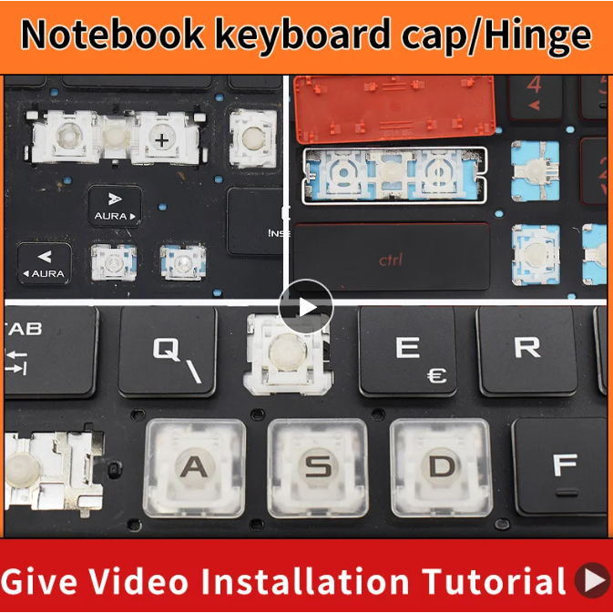 เปลี่ยนปุ่มกดและคลิปกรรไกรและบานพับสําหรับ Asus TUF gaming F15 fx506 fa506ii fx506h F17 fa706u fx505