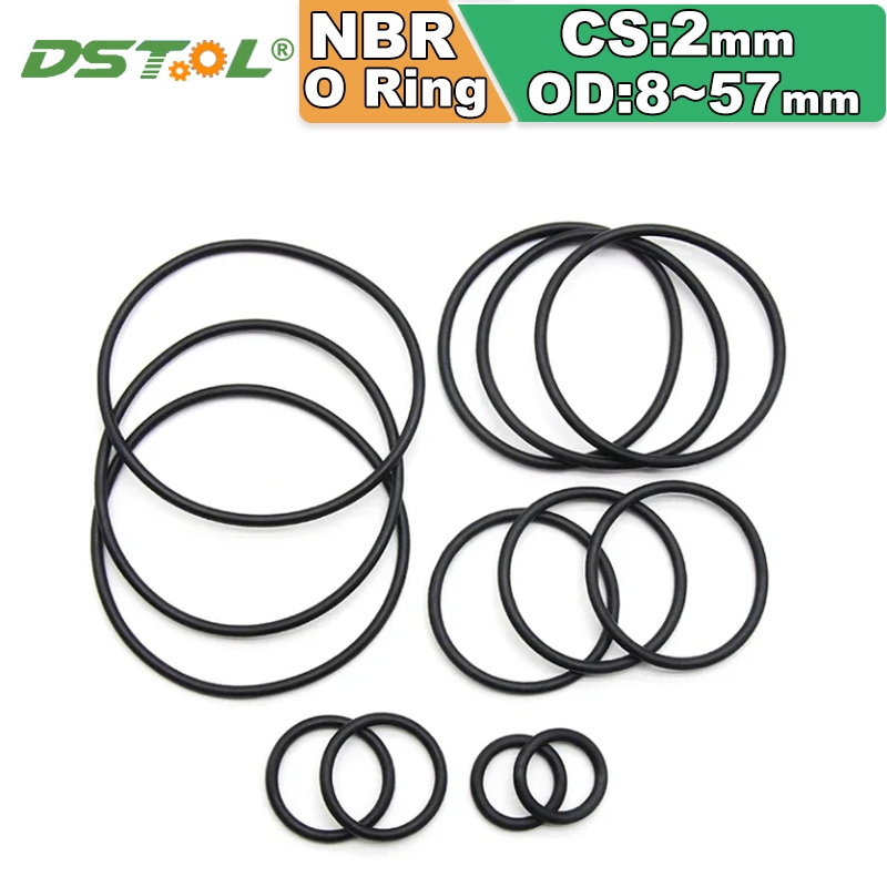 10pcs O-Ring ยาง NBR ซีลเครื่องซักผ้า CS 2 มม.OD 8 ~ 57 มม.ปะเก็น O แหวนซ่อมก๊อกน้ําท่อรถประปานิวเมติกอุปกรณ์เสริม