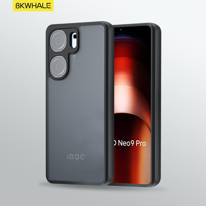 BKWHALE กรณีโทรศัพท์กึ่งโปร่งใส สำหรับ ViVO iQOO Neo9 Pro Z9 Turbo 12 V29E V30E V29 V30 V40 Pro V40 Lite V30Pro V40Pro Y38 Y100 Y200 5G เปลือกแข็ง
