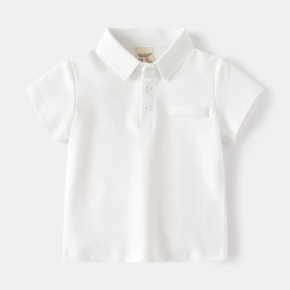【จัดส่งจากประเทศไทย】เสื้อโปโลคอปกสีพื้นสำหรับเด็กผู้ชาย ผ้าฝ้ายคุณภาพสูง ดีไซน์เรียบง่าย แขนสั้นฤดูร้อน