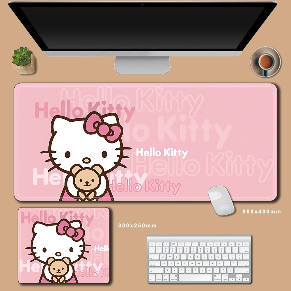 70x30 ซม.Hello Kitty แผ ่ นรองเมาส ์ ขนาดใหญ ่ น ่ ารักสีชมพู Mousepad อะนิเมะการ ์ ตูน Gaming Mousepad 90x40 คีย ์ บอร ์ ดแล ็ ปท ็ อปลื ่ นโต ๊ ะ