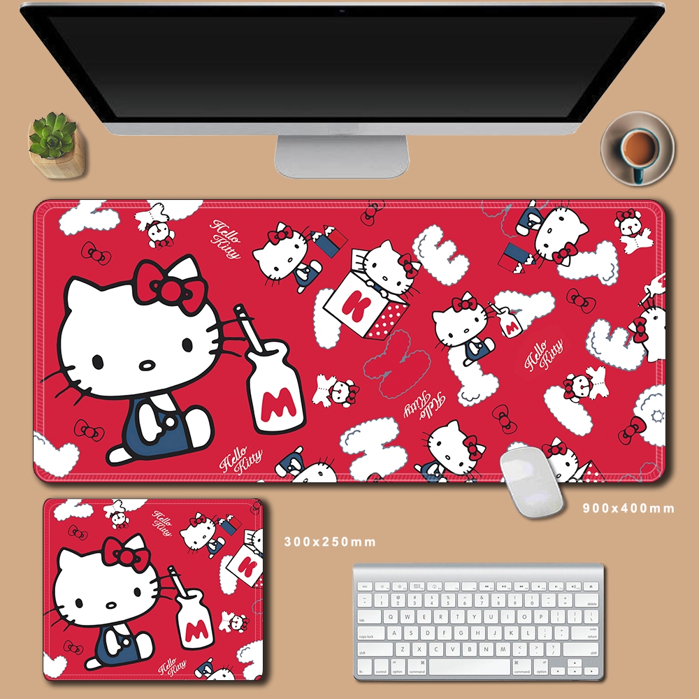 70x30 ซม.Hello Kitty แผ ่ นรองเมาส ์ ขนาดใหญ ่ น ่ ารักสีชมพู Mousepad อะนิเมะการ ์ ตูน Gaming Mousepad 90x40 คีย ์ บอร ์ ดแล ็ ปท ็ อปลื ่ นโต ๊ ะ