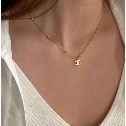 สร้อยคอโซ่ สเตนเลส 18K เข้ากับทุกการแต่งกาย สไตล์เกาหลี ญี่ปุ่น เรียบง่าย ระดับไฮเอนด์ สําหรับผู้หญิง