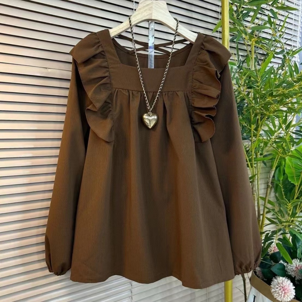 เสื้อเชิ้ตแขนยาว ทรงหลวม สไตล์เกาหลี สําหรับผู้หญิง พร้อมส่ง