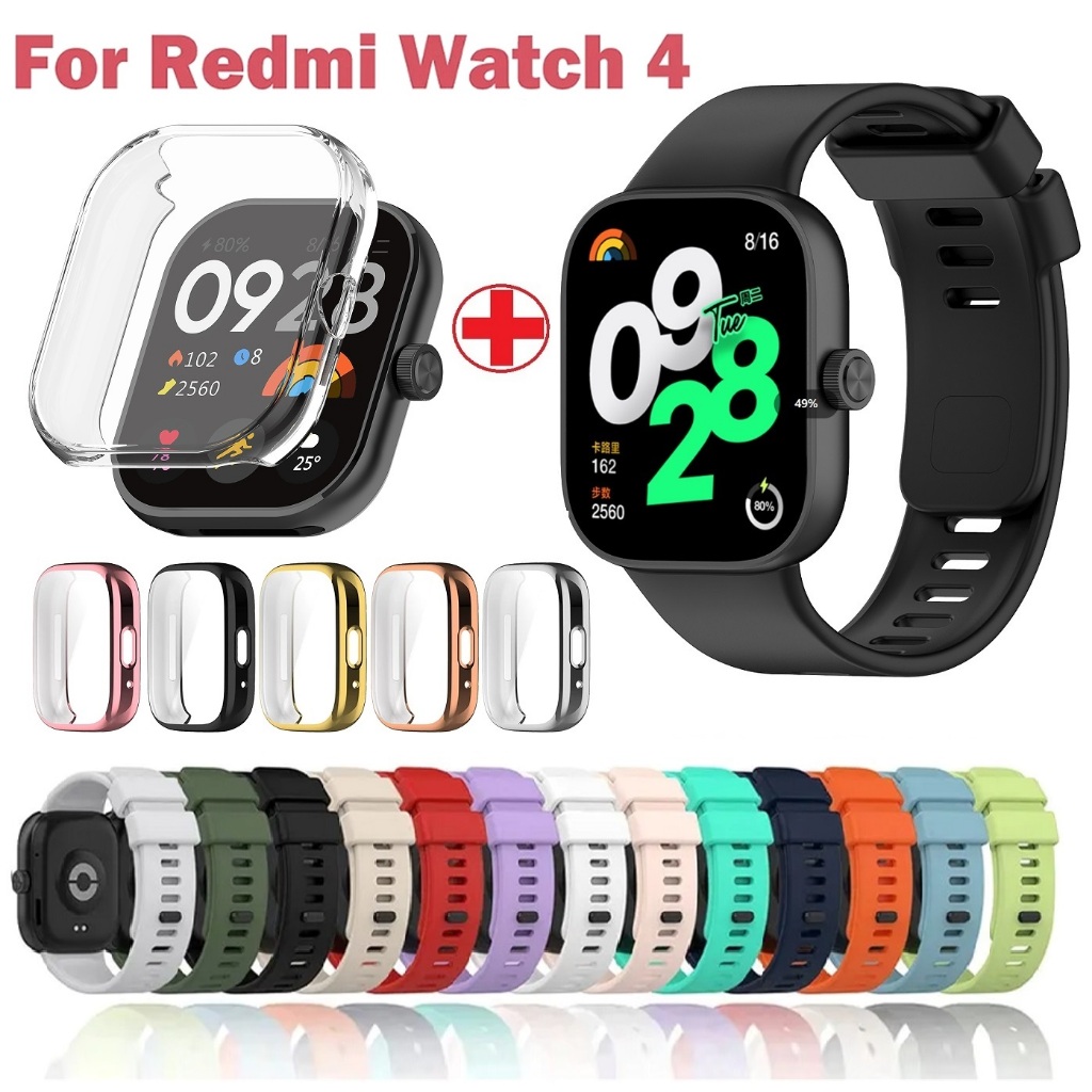 เคส + สายนาฬิกาข้อมือ TPU แบบนิ่ม สําหรับ สาย redmi watch 4 Strap Protective Soft TPU Full Covered เคส redmi watch 4 Case Bracelet fredmi watch 4 สาย and Sports Strap redmi watch 4 เคส