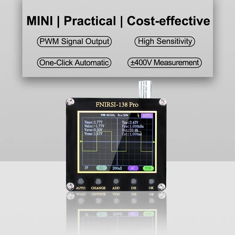 Fnirsi-138 PRO มือถือดิจิตอล Oscilloscope 2.5MSa/s 200KHz Analog Bandwidth สนับสนุน AUTO,80Khz PWM และเฟิร ์ มแวร ์ อัปเดต