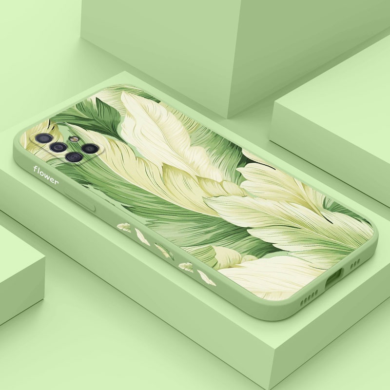เคสโทรศัพท์มือถือแบบนิ่ม กันกระแทก ลายใบไม้ สร้างสรรค์ สําหรับ Samsung Galaxy A71 A51 A41 A31 A21S A72 A52 A52S A42 A32 A22 A12 4G 5G A02 A02S