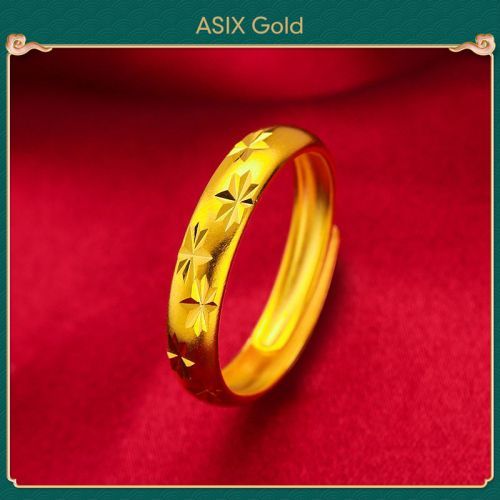 แหวน 24K Gold Plated เกาหลีทอง 916 Bangkok Gold 18K Saudi Gold Elegant Charm หรูหราแหวน Star สําหรับผู ้ หญิง ASIXGOLD