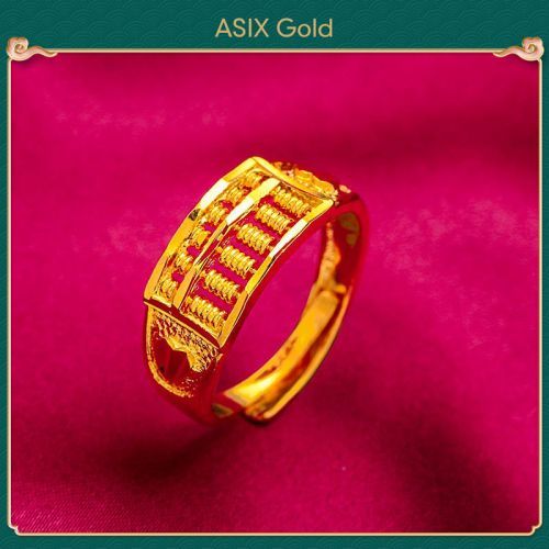 แหวน 24K Gold Plated เกาหลีทอง 916 Bangkok Gold 18K Saudi Gold Elegant Charm Abacus แหวนสําหรับสุภาพสตรี ASIXGOLD