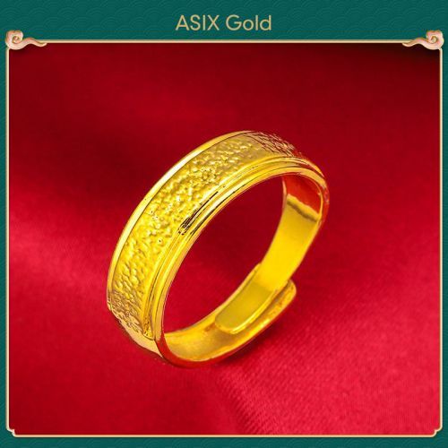 แหวน 24K Gold Plated เกาหลีทอง 916 Bangkok Gold 18K Saudi Gold Prestige Matte แหวนสําหรับผู ้ ชาย ASIXGOLD