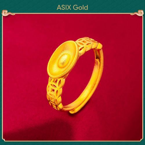 แหวน 24K Gold Plated เกาหลีทอง 916 Bangkok Gold 18K Saudi Gold Elegant Charm Ingot Fortune แหวนสําหรับสุภาพสตรี ASIXGOLD
