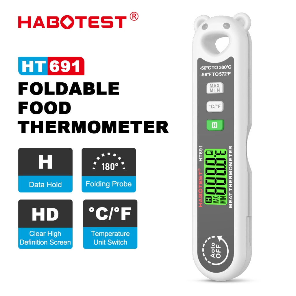 Habotest HT690 /HT691 เครื่องวัดอุณหภูมิเนื้อสัตว์ดิจิทัล สําหรับทําอาหาร