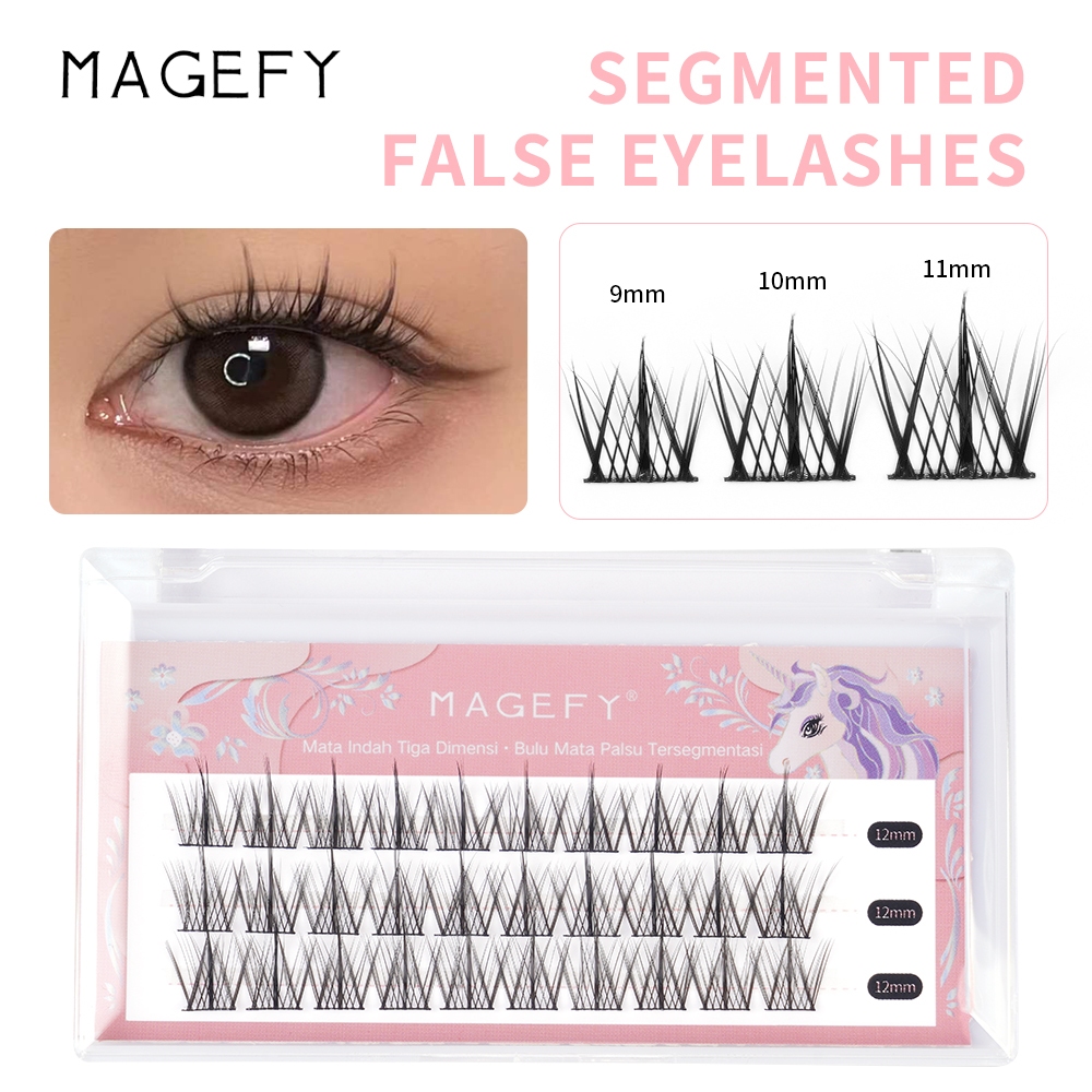 MAGEFY DIY ใหม่ ขนตาปลอม แบบช่อ 10D ติดง่าย ดูเป็นธรรมชาติ ใช้ซ้ําได้ คุณภาพสูง ขนตาปลอม 30 ชิ้น 10-12 มม