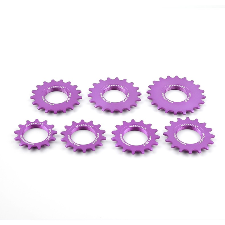 Polso เกียร์คงที่สีม่วง Freewheel AL7075 13T 14T 15T 16T 17T 18T 19T 20T ความเร็วเดียว Fixie Cog