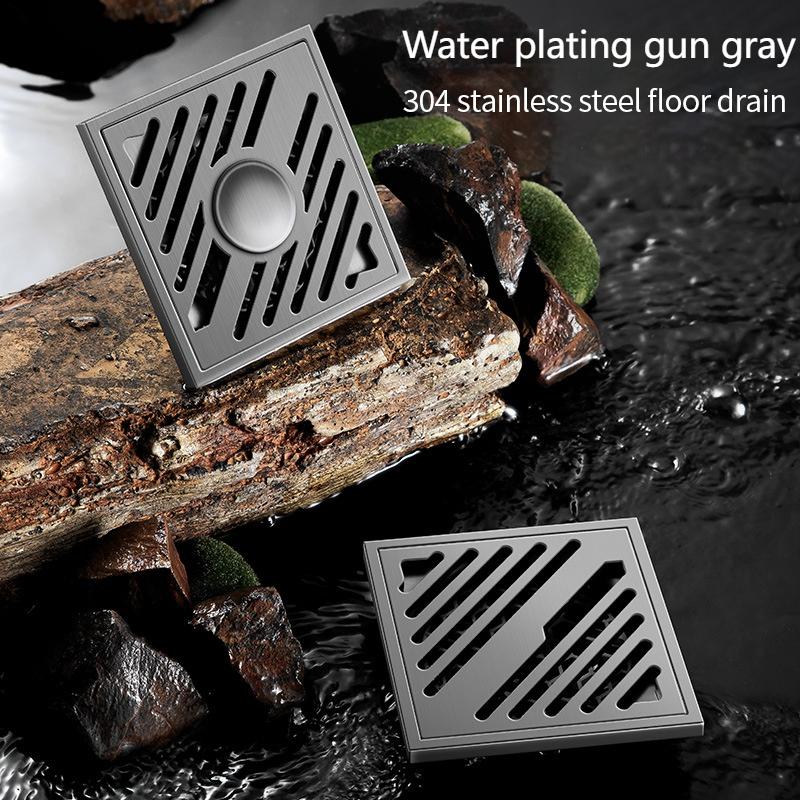 ท ่ อระบายน ้ ําพื ้ นสแตนเลสสีเทา Xinkunlong 304 พร ้ อมกลิ ่ นและป ้ องกันแมลง