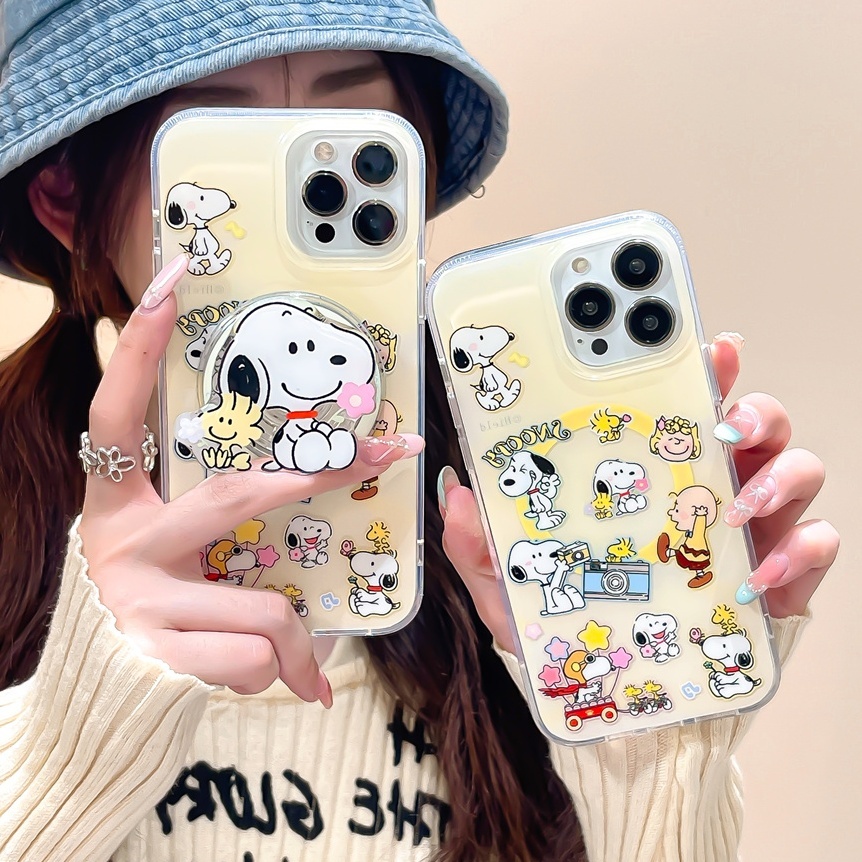 สําหรับiphone case 16 Pro Max 15 Pro Max 14 Pro Max 13 Pro Max 12 Pro Max Super strong magnetic IMDการ์ตูนรูปแบบโทรศัพท์มือถือ
