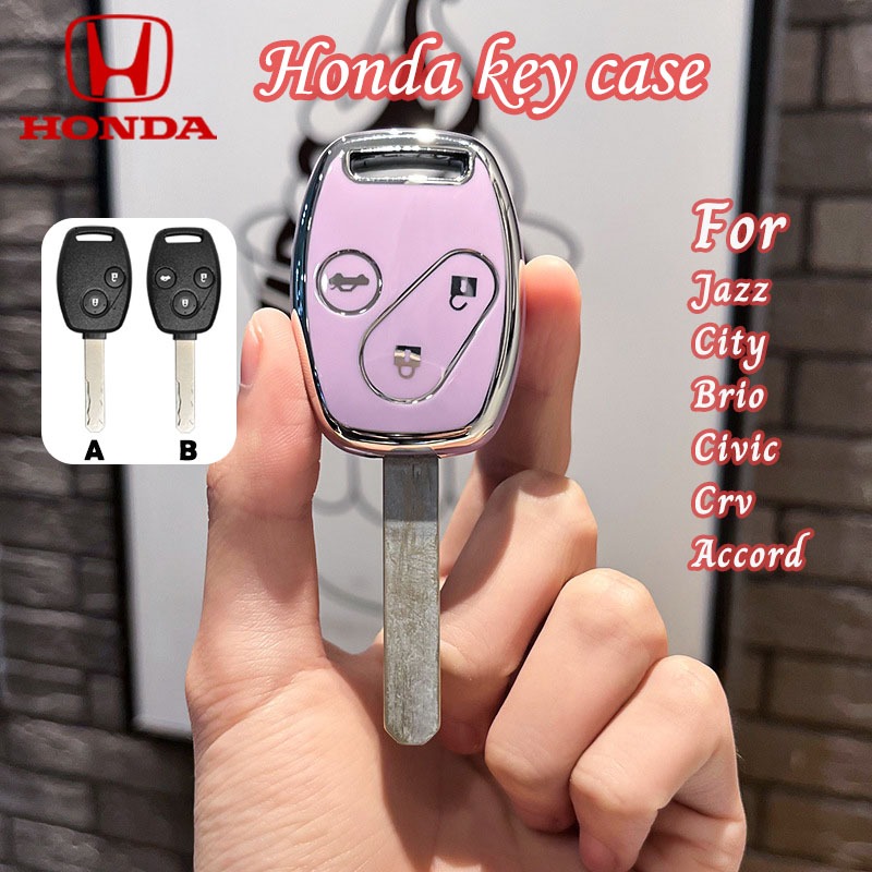 เคสกุญแจรีโมทรถยนต์ TPU แบบ 4 ปุ่ม สําหรับ Honda CIVIC JAZZ Pilot Accord CR-V Freed Pilot StepWGN 2 3