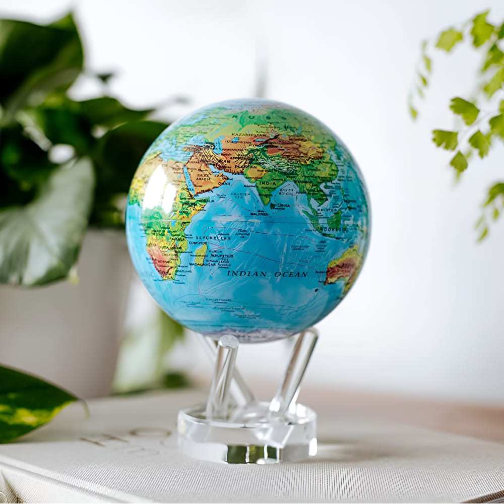 [MOVA Light Energy Globe ] Terrain Western Current Map Relief Map Blue Home Furnishings. ของขวัญที่ส