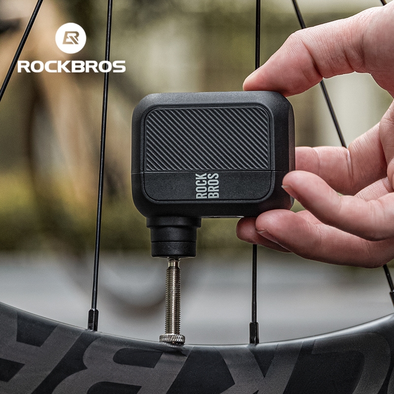 [Fulfilled by Shopee]ROCKBROS เครื่องปั๊มลมไฟฟ้า ขนาดเล็ก แบบพกพา 100 Psi สําหรับจักรยานเสือภูเขา AV FV