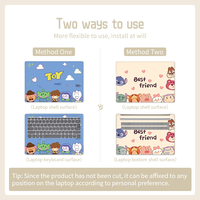 【2 ชิ้น】แล็ปท็อปปกสติ๊กเกอร์มือวาดของเล่น Story เรียบง่ายน่ารักแล็ปท็อปสำนักงานหอพักนักเรียนแล็ปท็อปผิวรูปลอกศิลปะ 10/12/13/14/15/17 นิ้ว