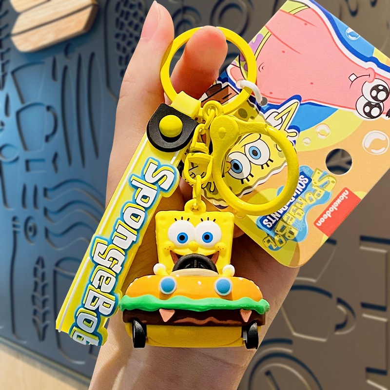 Coffeejoy แท ้ Creative SpongeBob SquarePants Big Star พวงกุญแจรถตุ ๊ กตาการ ์ ตูนกระเป ๋ า Pend พวงกุญแจพร ้ อมสต ็ อก