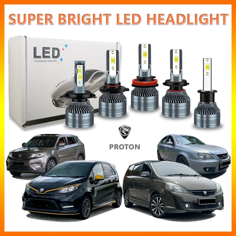 หลอดไฟหน้า LED สว่างมาก สีขาว สําหรับ Proton Exora Gen2 lriz x70 H11 H4 2 ชิ้น