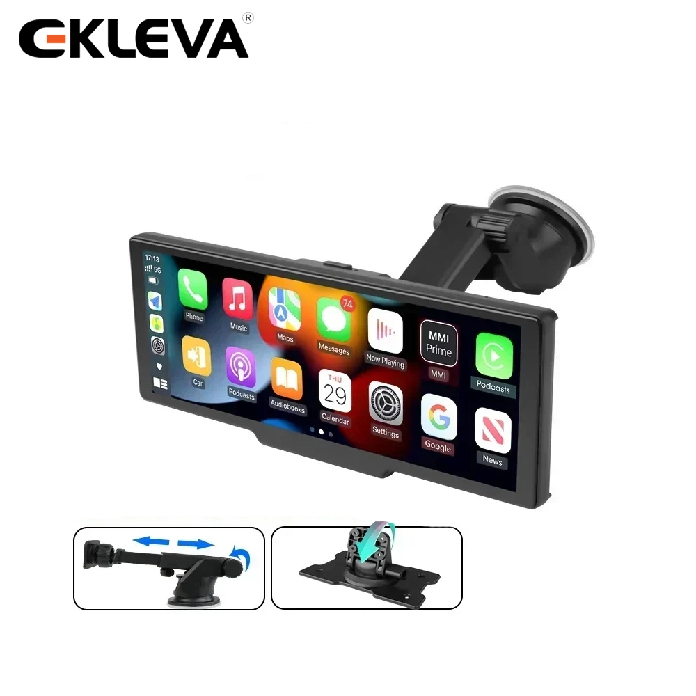 Ekleva เครื่องเล่นวิดีโอ GPS นําทาง ไร้สาย 10.26 นิ้ว และ Android Auto 5G WiFi AUX เชื่อมต่อบลูทูธ แ