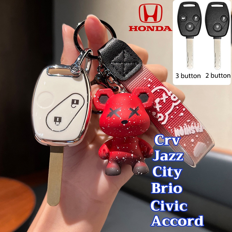 เคสรีโมทกุญแจรถยนต์ 2 3 ปุ่ม สําหรับ Honda Jazz City Brio Civic Crv Accord