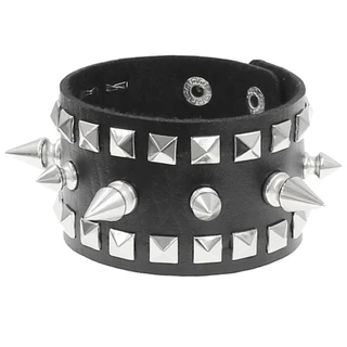 2024 แฟชั ่ น Gothic Skeleton Skull Punk Rivet สร ้ อยข ้ อมือ Retro คู ่ กําไลข ้ อมือ PU หนังสร ้ อยข ้ อมือเครื ่ องประดับของขวัญ