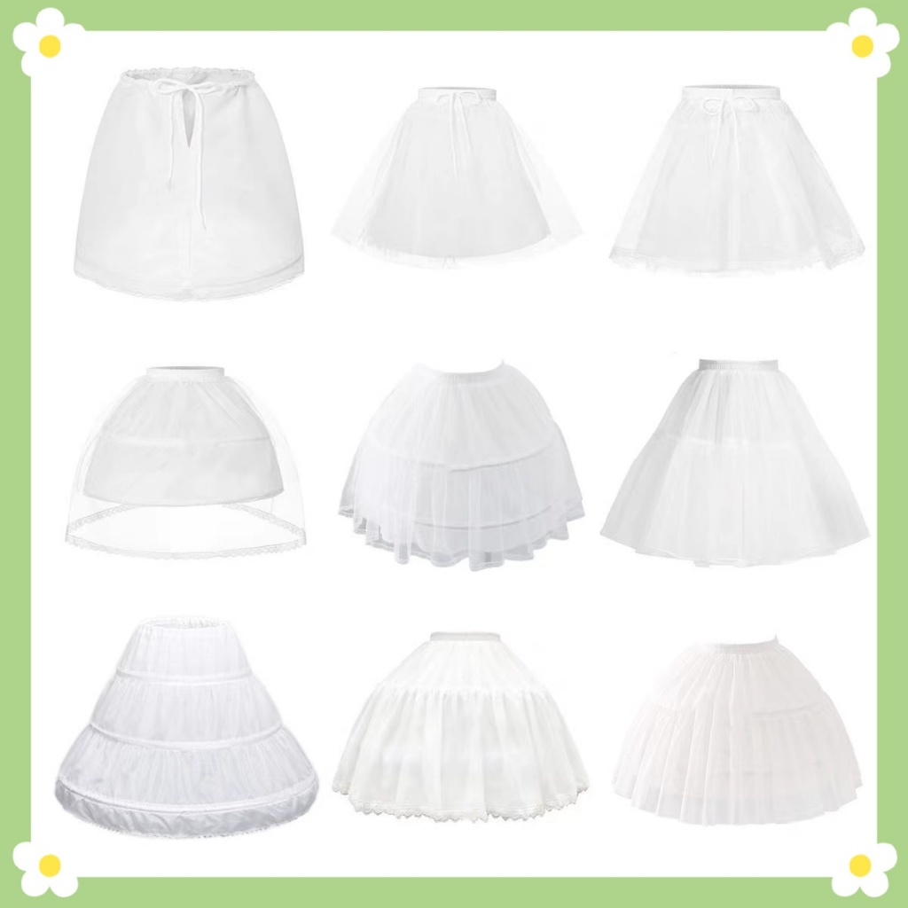 กระโปรงซับใน แต่งห่วง 2 ห่วง สําหรับเด็กผู้หญิง ใส่ด้านในกระโปรง เพื่อช่วยให้ชุดดูสวยงามและพอง พร้อมส่ง.
