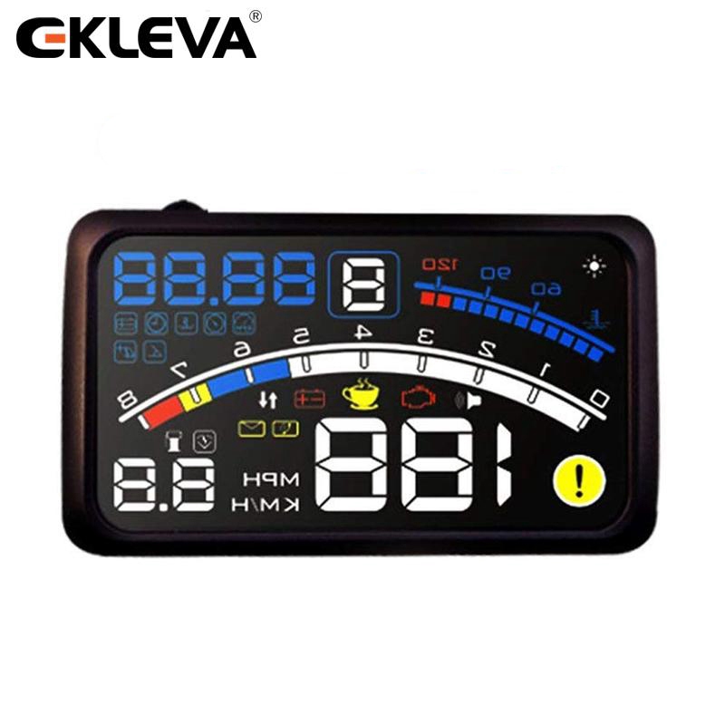 Ekleva Hud เครื่องสแกนเนอร์ OBD 2 หน้าจอ 5.5 นิ้ว OBD2 สําหรับรถยนต์