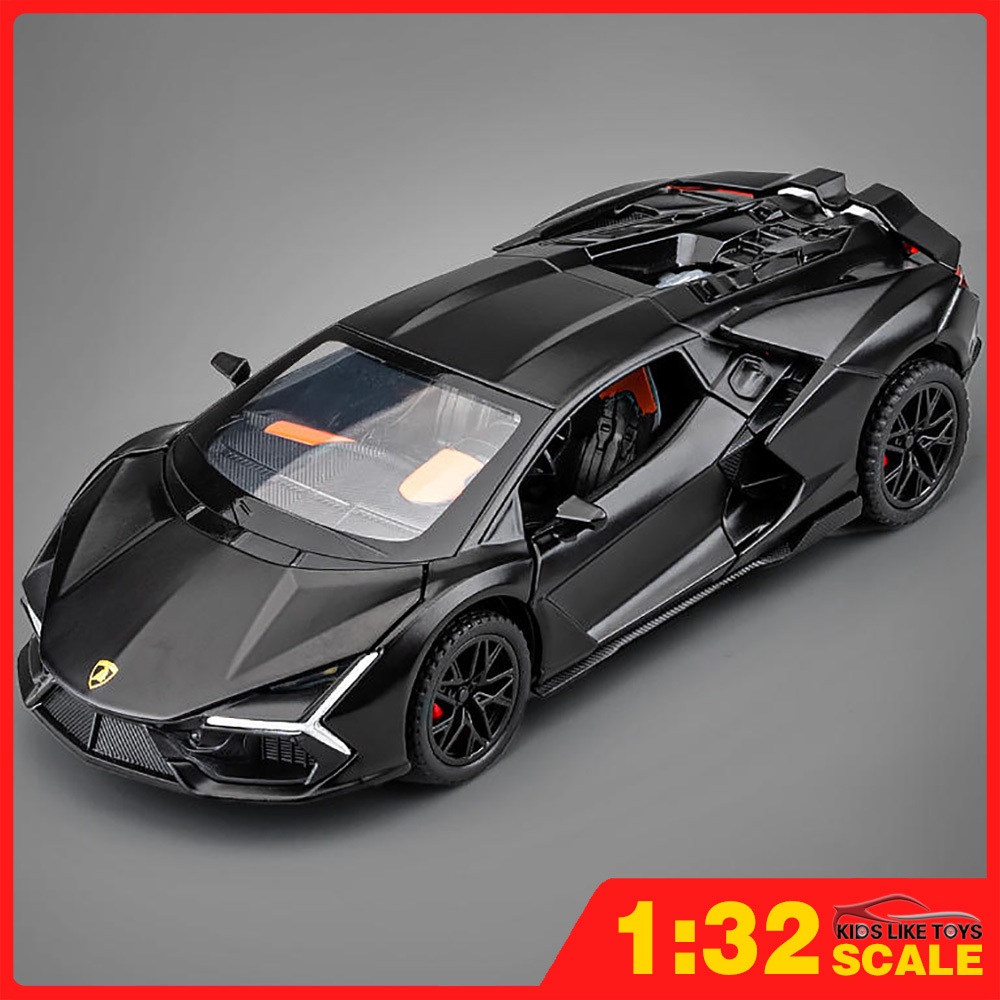 KLT 1:32 Revuelto Supercar Metal Alloy ของเล่นโมเดลรถ สําหรับเด็กผู้ชายการจําลองเสียงเอฟเฟกต์แสงของขวัญงานอดิเรก