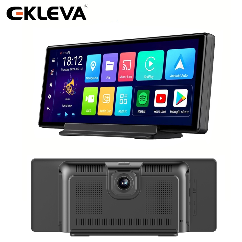 Ekleva กล้องบันทึกวิดีโอ 10.26 นิ้ว Android AUTO DVR ADAS 4G GPS Nav Android 12 RAM+ROM 4GB+64GB 108