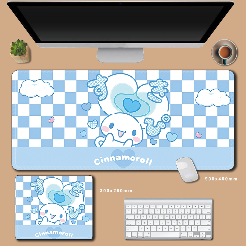 SANRIO แผ่นรองเมาส์ ลายการ์ตูน Cinnamoroll น่ารัก ขนาด 60x30 ซม. สําหรับคอมพิวเตอร์ และเมาส์
